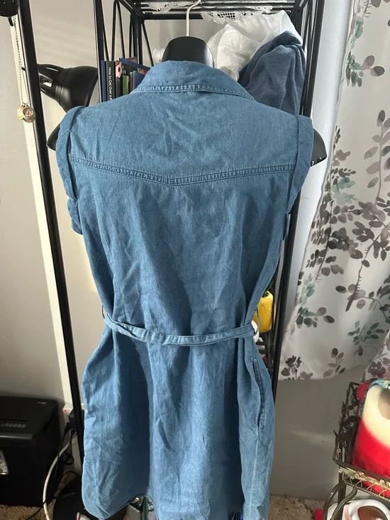 Denver Hayes Chambray Button-Front Dress in Denim Blue - Picture 4 of 4